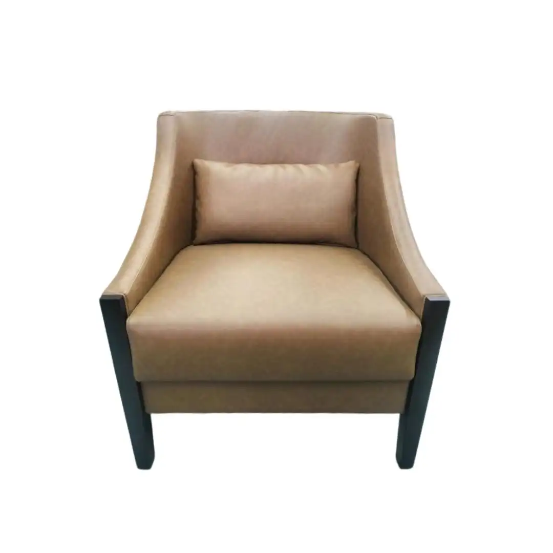 Kerusi Aksen Kulit Kontemporari GCON HSL302 dengan Sokongan Lumbar 1