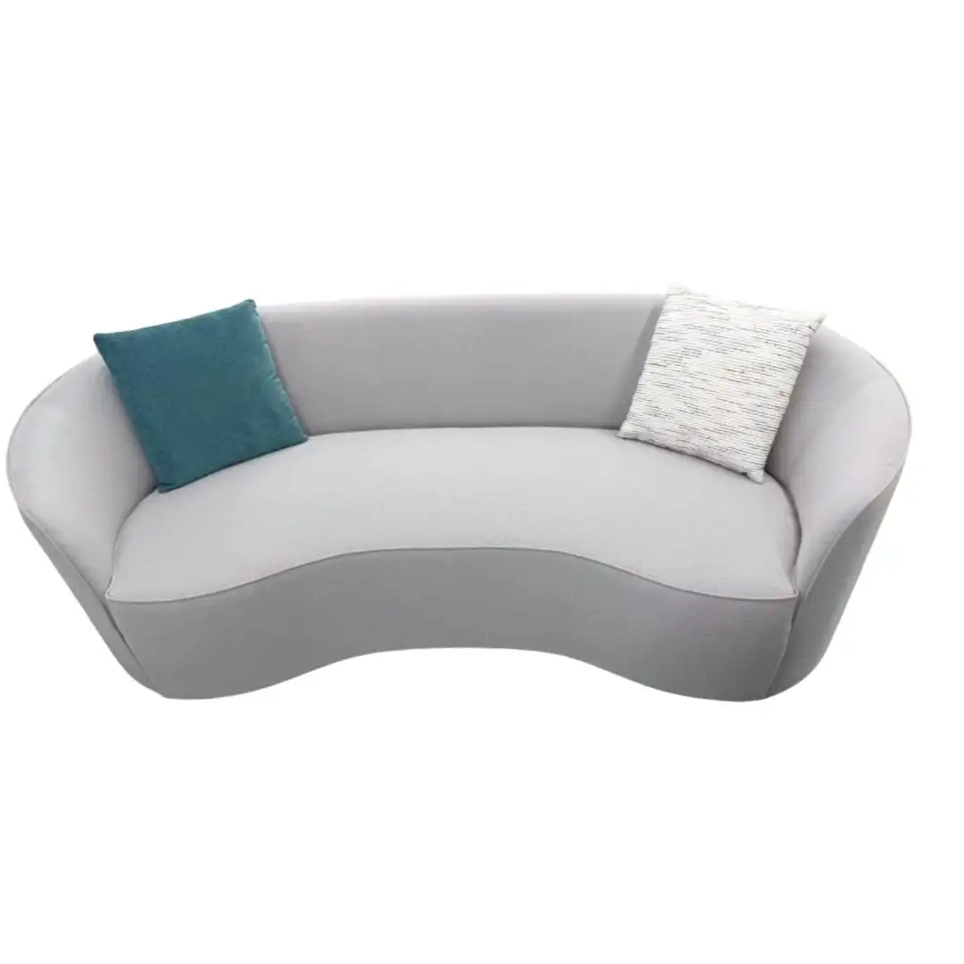 GCON HSL307 Modern Curved Shaped Sofa with Accent Pillows 1