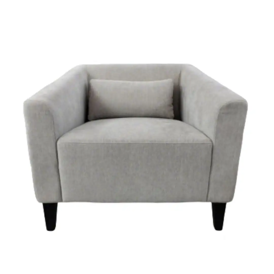 كرسي بذراعين من القماش الرمادي العصري GCON CH-03 مع وسادة للظهر / أريكة مفردة 1