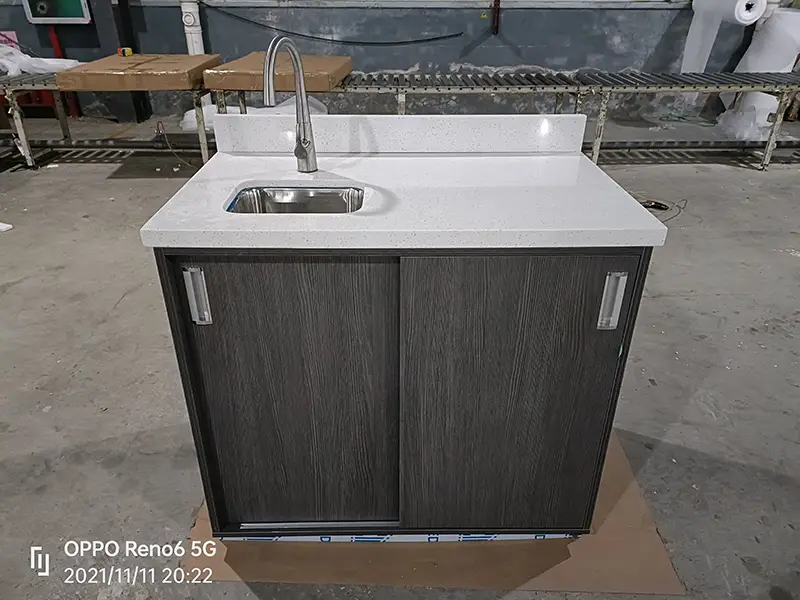 GST-112 GCON 20mm Quartz Tabletop Hotel Minibar with Sink & Faucet 1