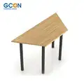 Ensemble de table de mobilier scolaire trapézoïdal en bois 1