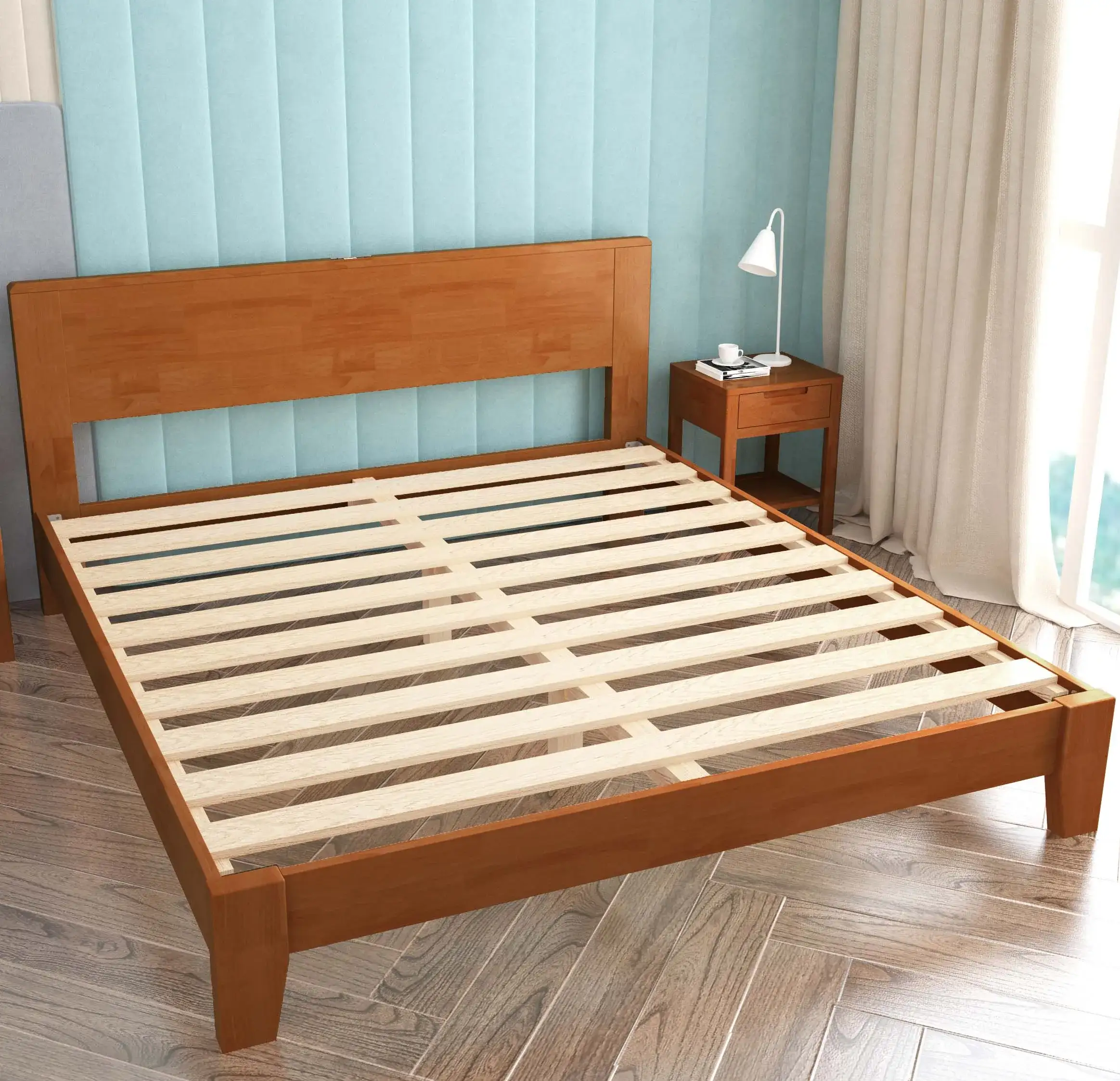 Moderne Schlafzimmer-Möbel-Multifunktionsgummibetten mit festem Holzrahmen für Hotelmöbel-Nutzung 1
