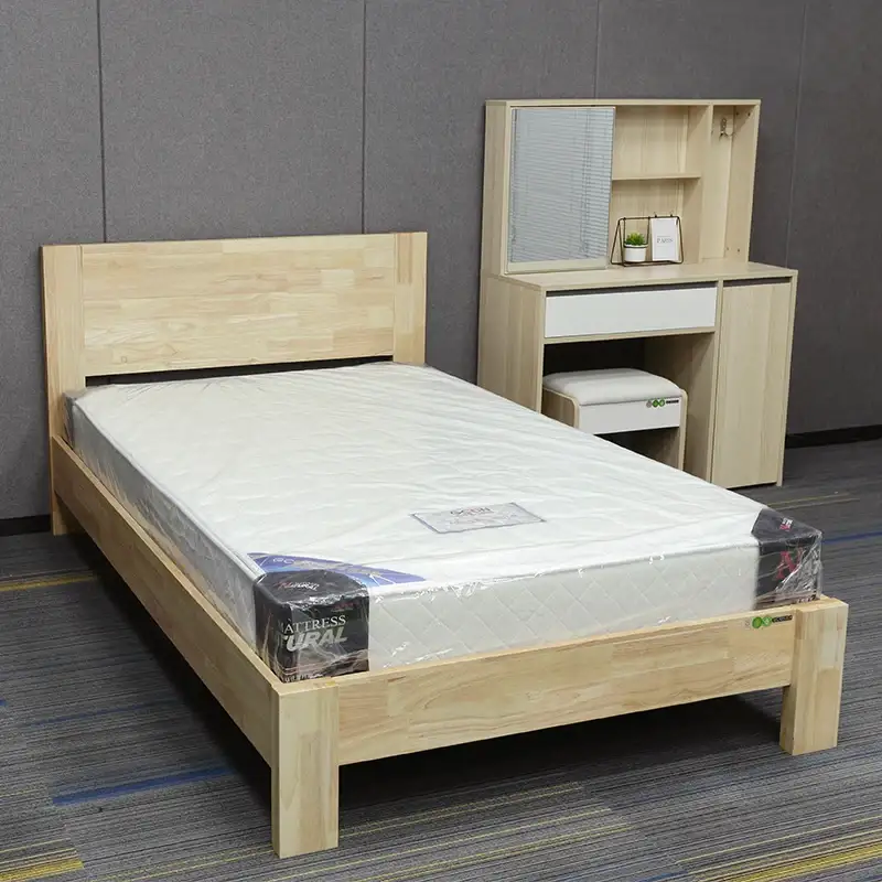 Set Bilik Tidur Moden Katil Kayu Pejal Gcon 1