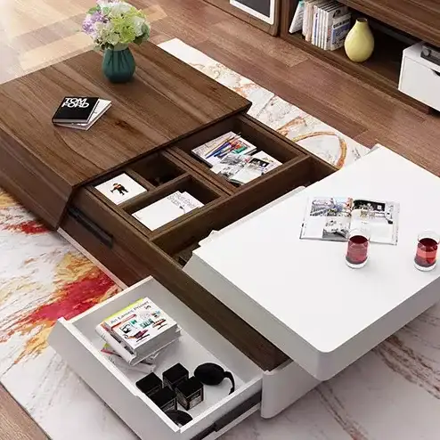 Europe Style Designs Living Room Save Space Wooden Coffee Table 1