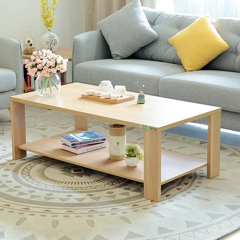 Mesa de centro simple de madera del rectángulo de la mesa de té del diseño moderno barato para los muebles de oficinas usados 1