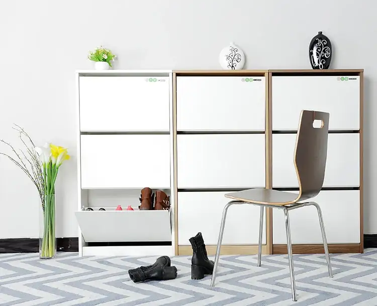 Latest Modern Living Room Wood Rotating Shoe Rack For Shoe Cupboard Use 1