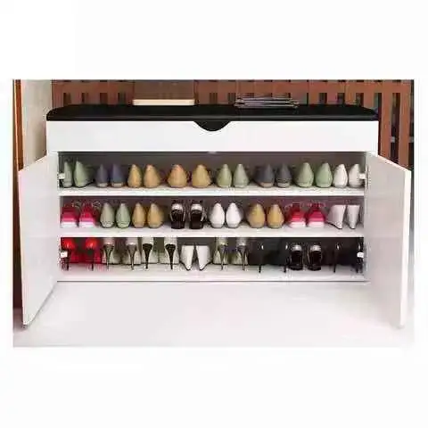 Living Room Furniture 1000mm Upholstered Shoe Rack With 3 Layers 1
