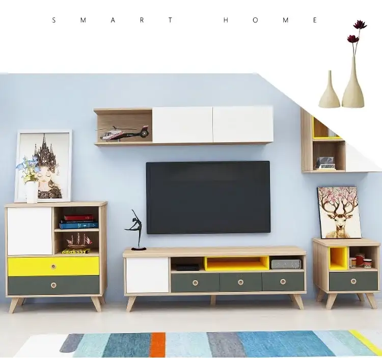 Modern Simple Wood Tv Stand With Cabinet Drawer For Living Room Furniture 1
