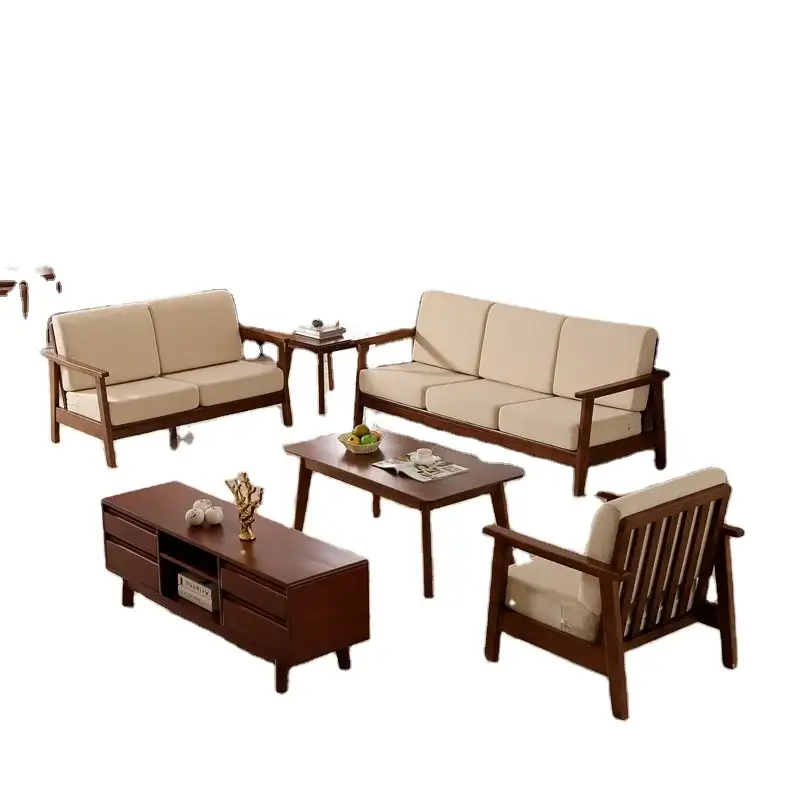 Nordic Style High Quality Solid Wooden Sofa Design 1