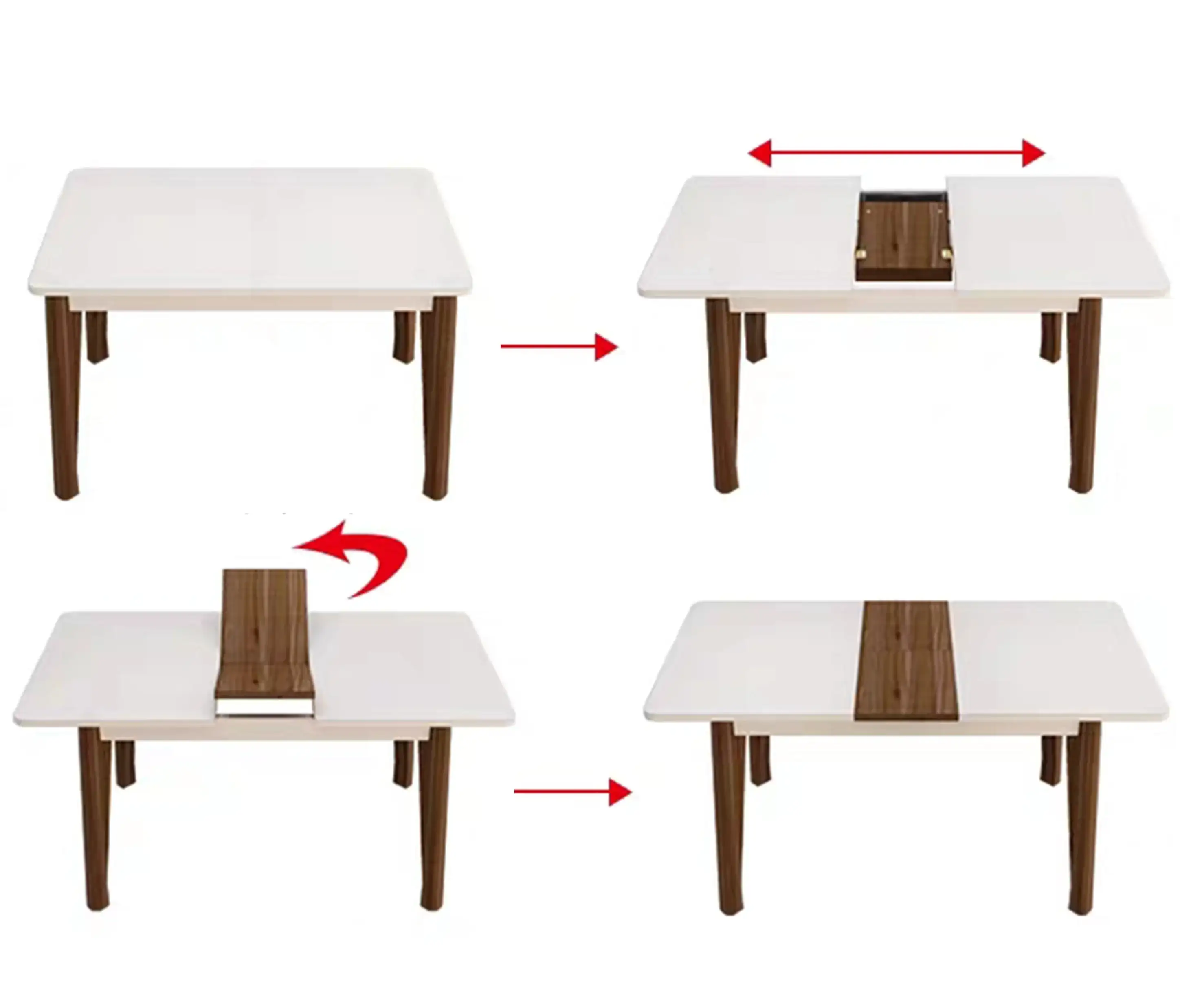 Dagelijkse rechthoekige houten eettafel met woonmeubilair van gehard glas 1