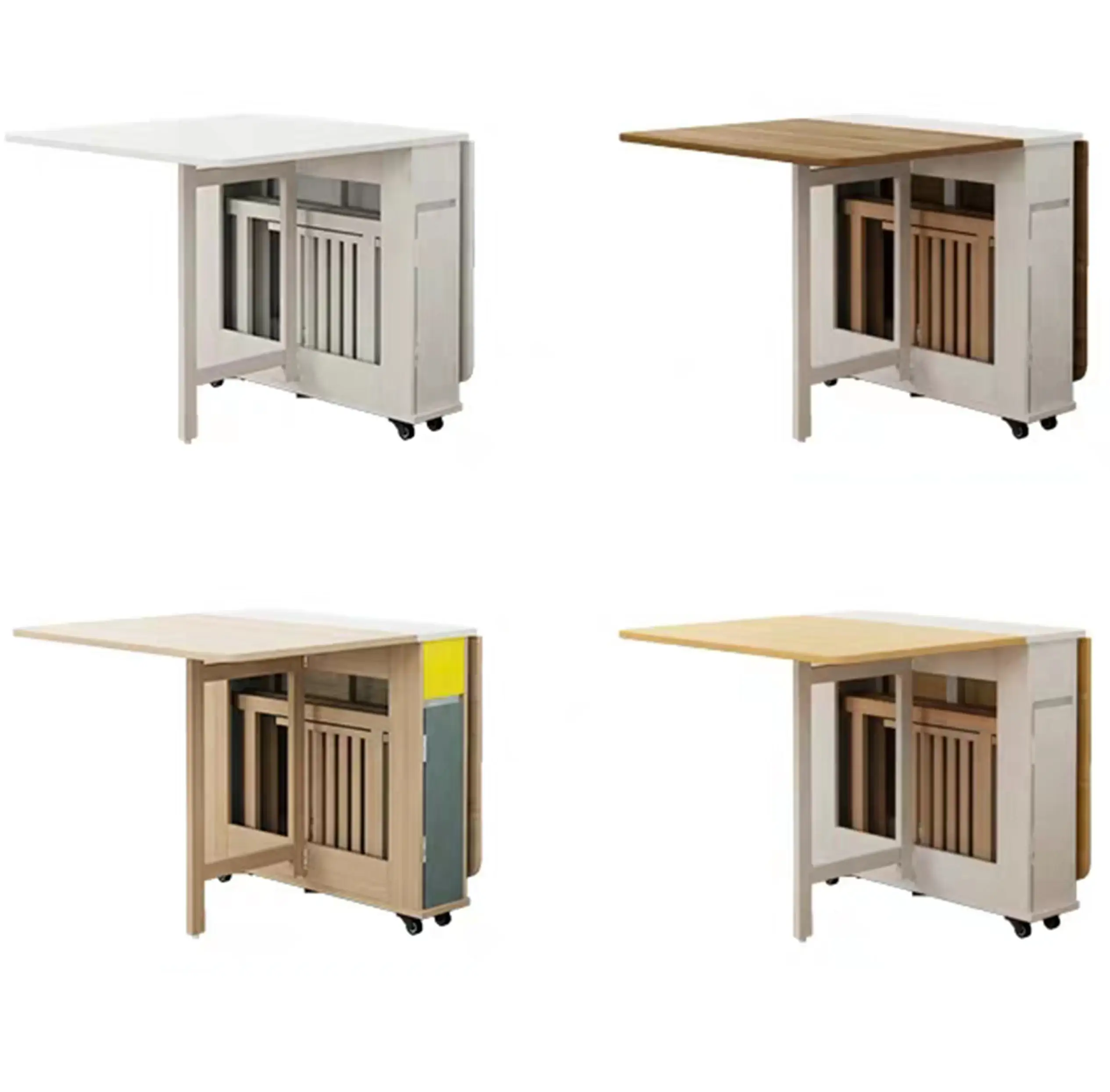 Mesa de comedor plegable de madera multifuncional de gran oferta en blanco 1