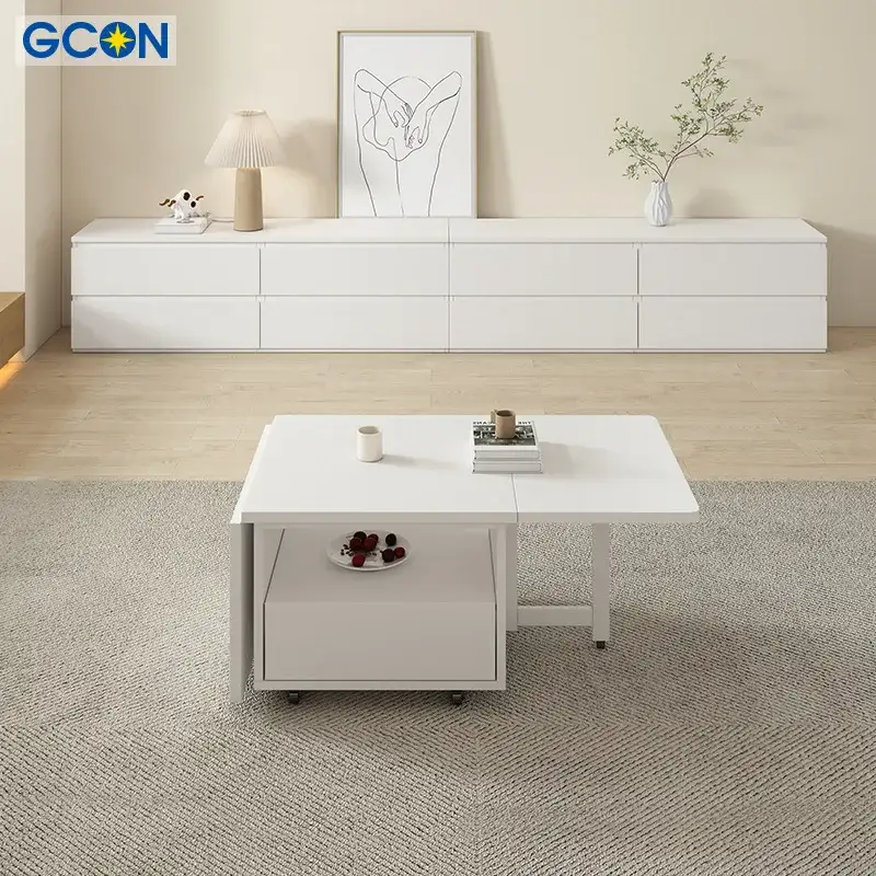 Meuble de salon moderne de Style européen, meuble de rangement en mélamine, Table Console à 2 tiroirs, meuble TV, prix d'usine 1