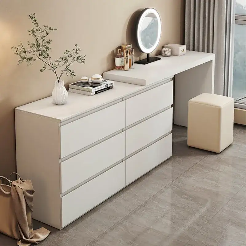Quarto de madeira branco Mdf cômoda de madeira sala de estar gaveta de armazenamento de madeira cômoda 1