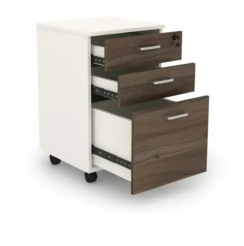 Hutch Buffet Cabinet Meubles de bureau en bois Double Piédestal Bureau Piédestaux en bois 1