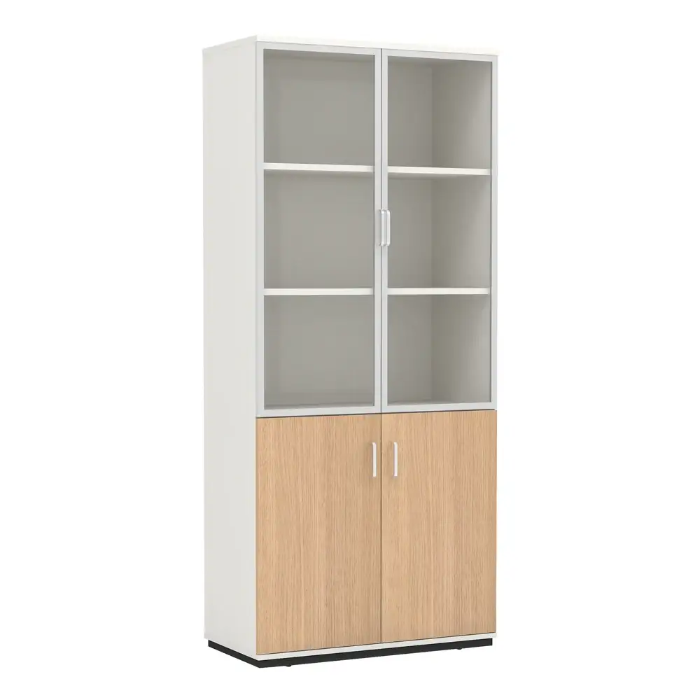 Melamine Wooden Office File Cabinet With Glass Door 1