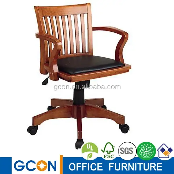 Solid Wooden Executive Office Chair Swivel Chair Wheel Base 1