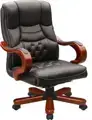 Moderner, ergonomischer Dreh- und Chefbürostuhl aus Leder 1