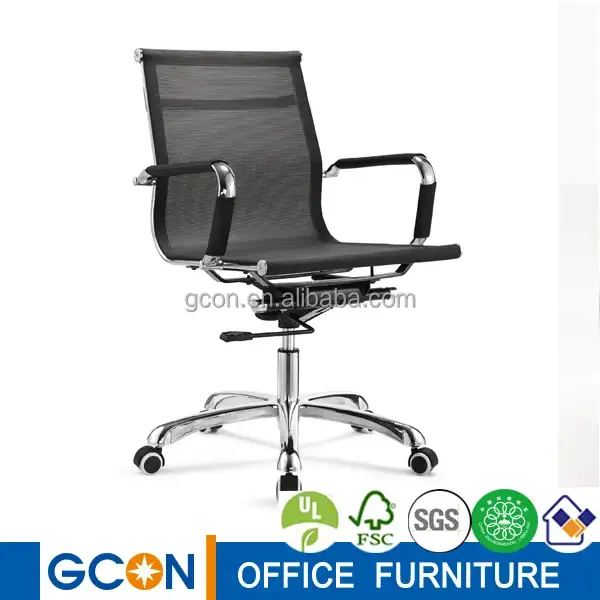 Sedia da ufficio girevole moderna ed ergonomica in rete di alta qualità con ruote e gambe in metallo 1