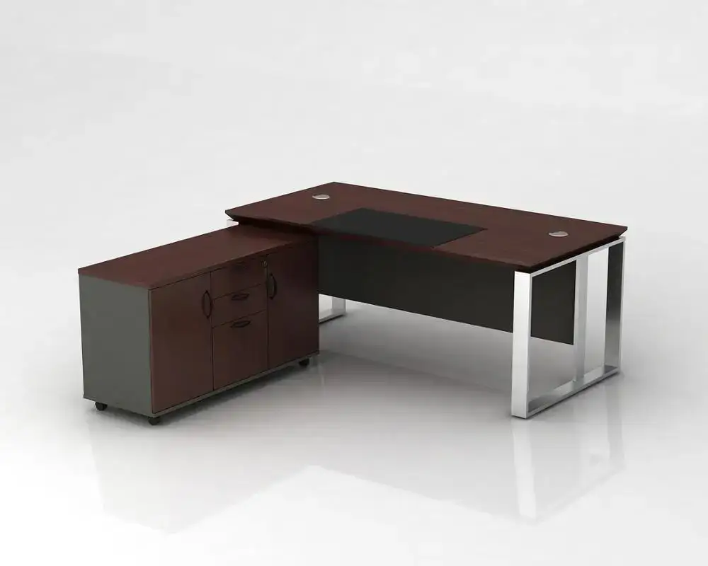 Büroschreibtisch mit Holzplatte und Metallrahmen, türkische Möbel-Replikfabrik 1