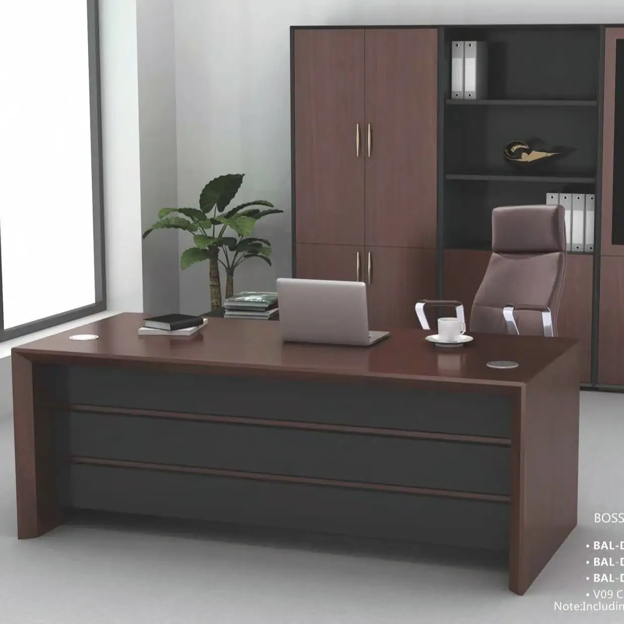 Hutch Executive Ceo 매니저 책상 현대 사무실 두목 책상을 가진 L 모양 책상 세트1 1