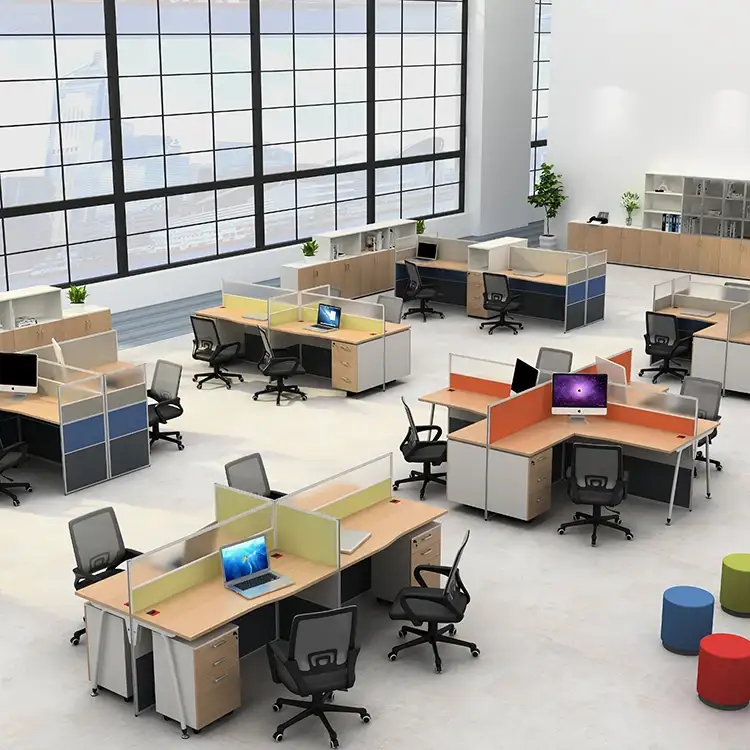 Plano de espaço de trabalho Mesa de cubículo de escritório Equipamento de escritório 1