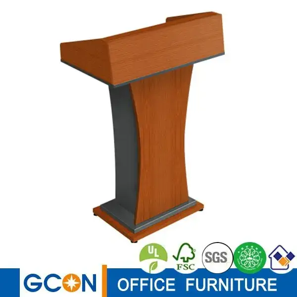 Multifunction Wood Speaker Stand / Podium / Rostrum Sit Stand Desk 1