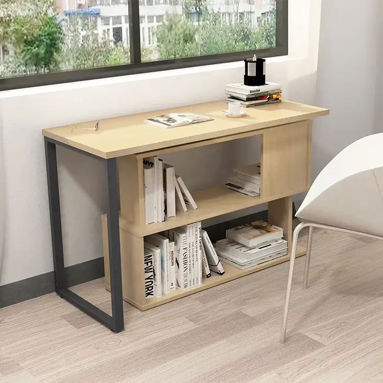 Escritorio de madera de acero para ordenador, mesa de estudio con patas de metal, giratoria 360, moderna, con precio 1