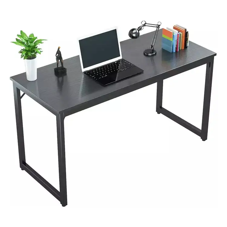 Moderne slanke studeertafel Stalen houten desktopcomputerbureau (nieuw) te koop Lage prijs Bureauframe voor studeerkamer 1