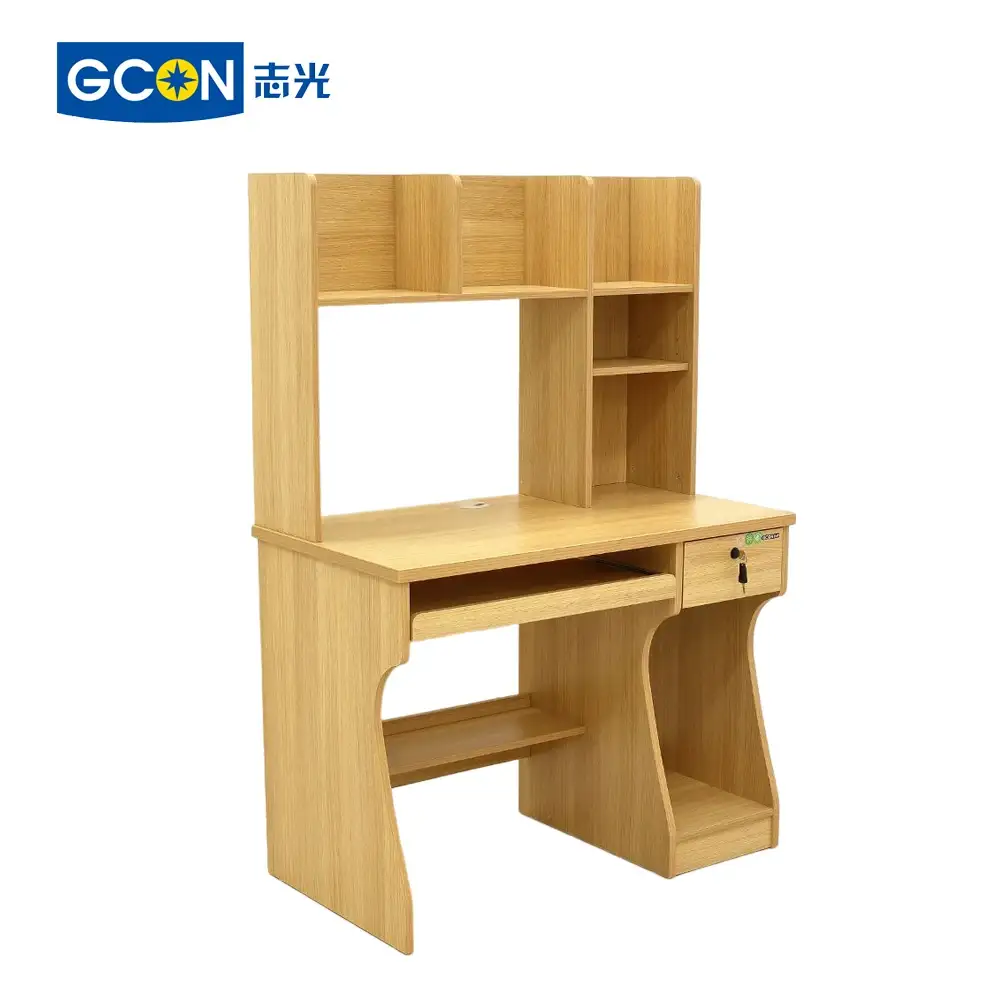 Houten computerbureau met boekenplankmeubelstudietafel voor thuis en op kantoor 1