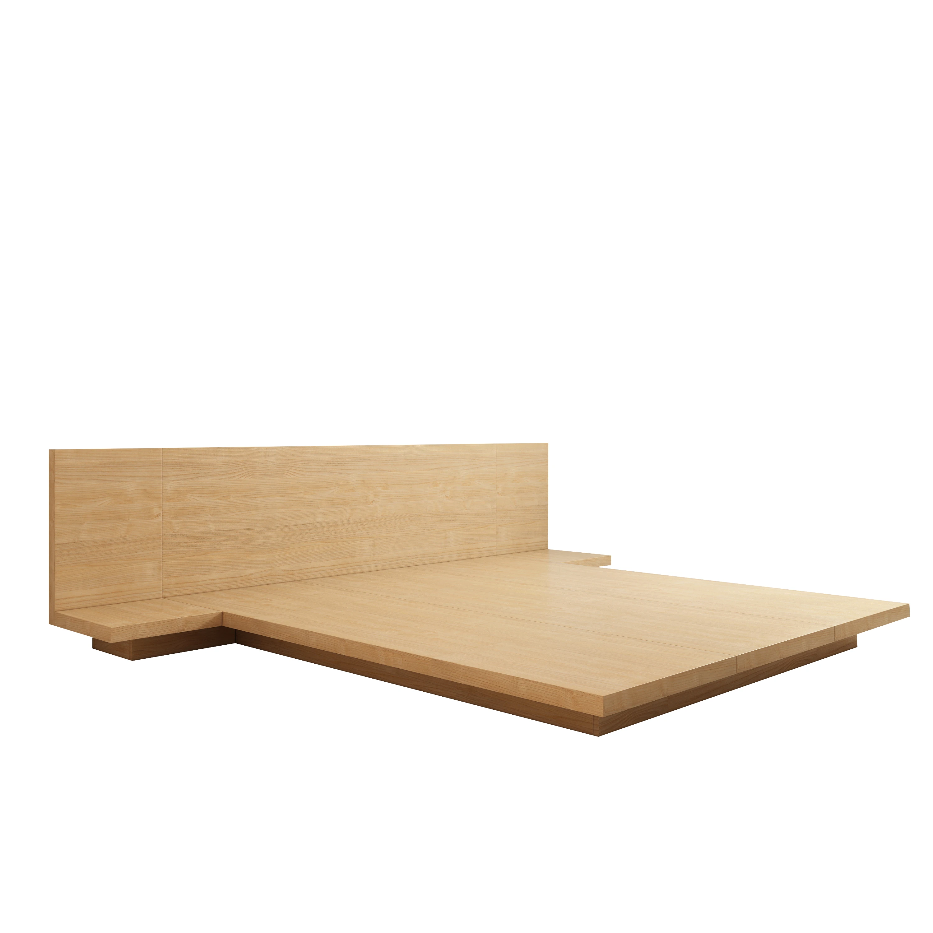 Cama de tatami japonesa, marco de plataforma flotante de madera maciza,  muebles de dormitorio bajos tamaño Queen OEM \u0026 ODM | GCON, image size:3000x3000