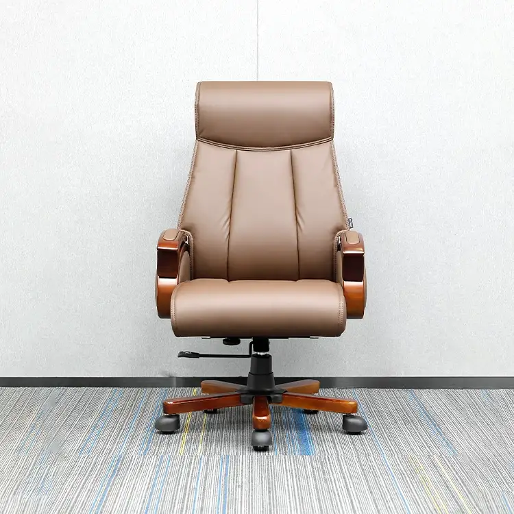 Chefbürostuhl aus braunem Leder, luxuriöser Manager-CEO-Bürostuhl aus PU-Leder, moderner Bürostuhl aus Leder, Cadeiras De Escritorio 1