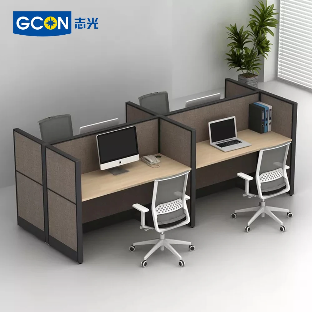 Modern Design Cubicle Office Workstation Desk Furniture 4 Person ...