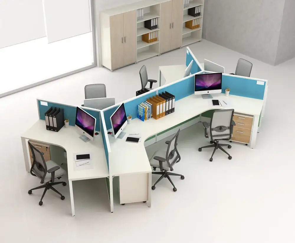 Puesto de trabajo ejecutivo, cubículo, escritorio de oficina, escritorio de oficina de madera, banco de trabajo moderno para oficina de taller 1