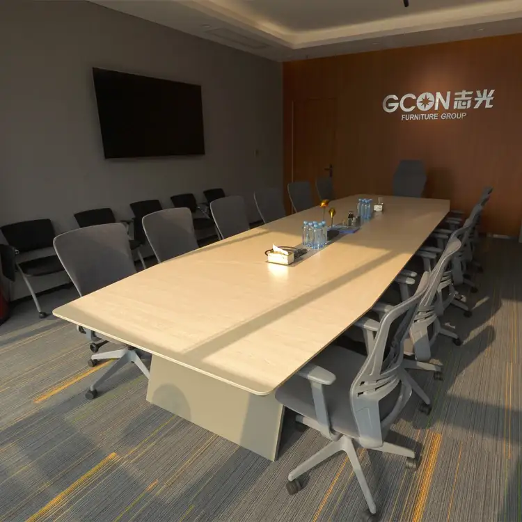 Custom Mdf Conference Table And Chairs Wood Office Meeting Room Desk For 4 8 10 16 Person 1