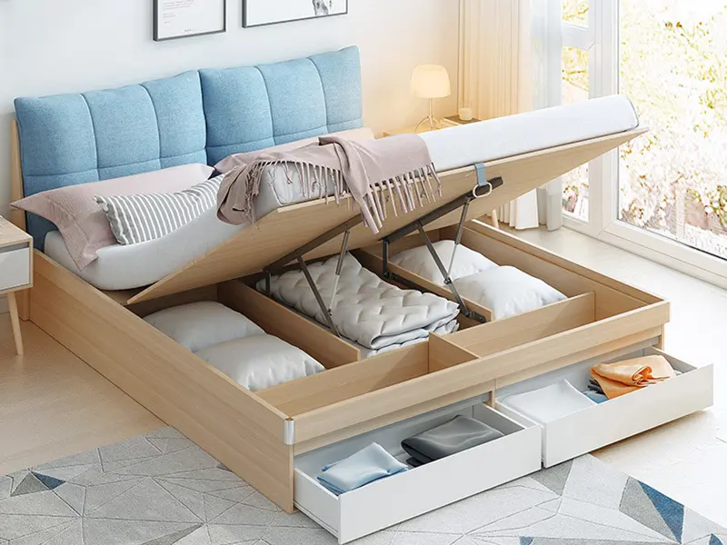 Bed Frame Hotel Style Storage Bed with Detachable Cover - - GCON 3