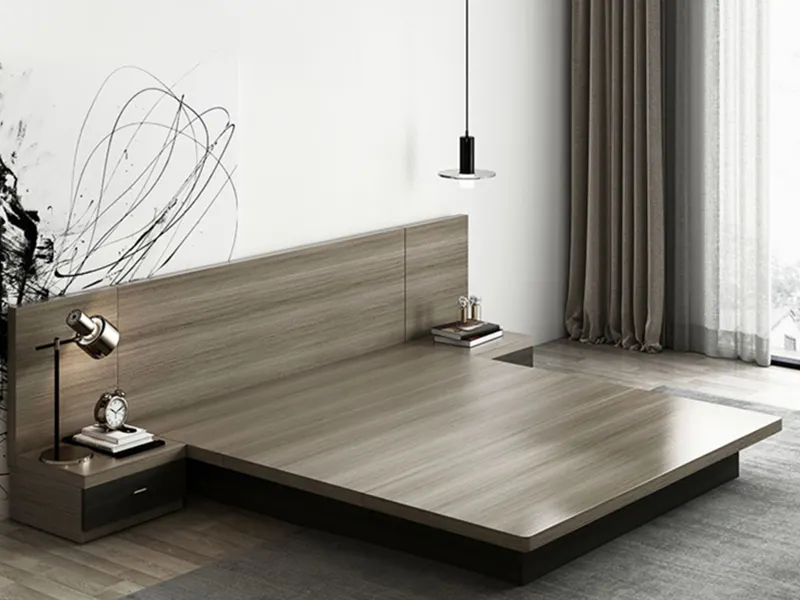 Luxury Hotel Furniture Dark Grey Floating Hotel Bed by GCON 5