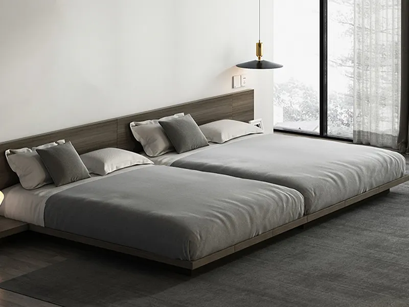 Luxury Hotel Furniture Dark Grey Floating Hotel Bed by GCON 4