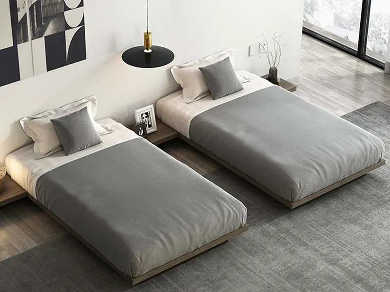 Luxury Hotel Furniture Dark Grey Floating Hotel Bed by GCON 3