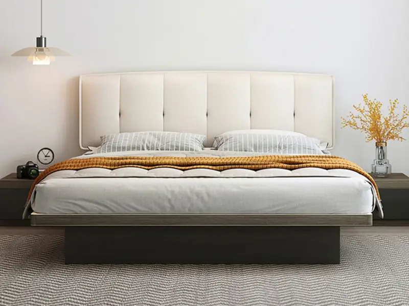 GCON GF-095-04 Cadre de lit pleine grandeur pour hôtel OEM avec tête de lit rembourrée amovible 1