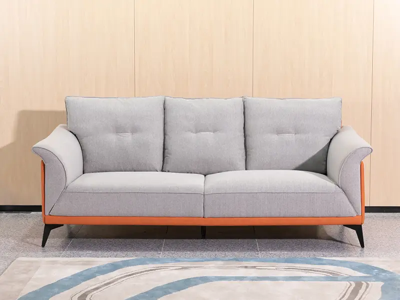 GCON 601002 Grey Hotel Room Sectional Sofa Set Custom 1.6m Linen Loveseat Couch 1