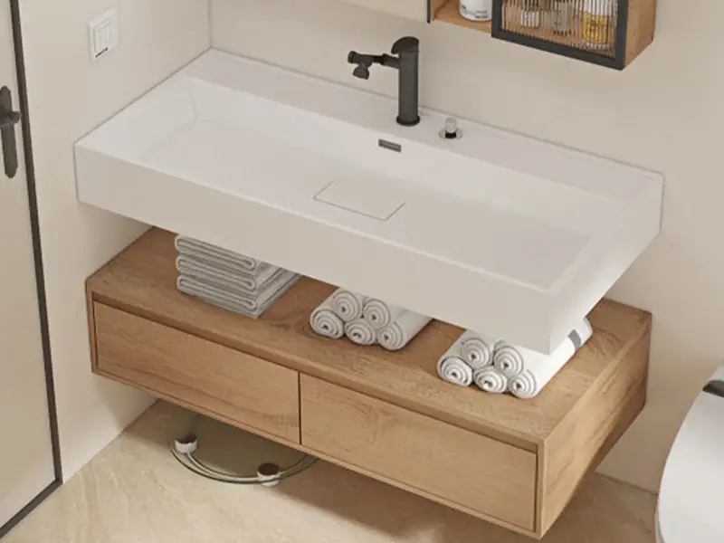 GCON Adr-BV-03 Split Structure Hotel Bathroom Vanity Small Area Wash Basin and Cabinet 1