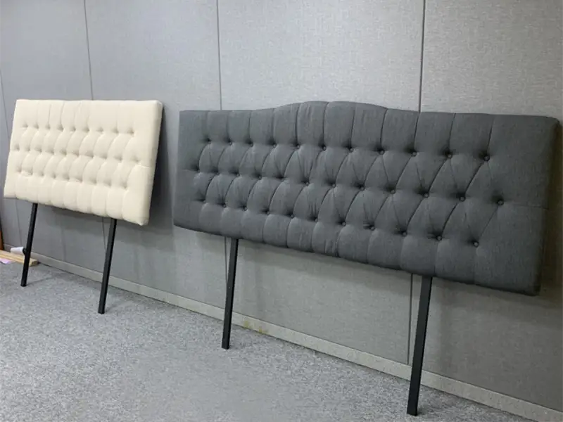 GCON Adr-HB-02 Hotelbedhoofdeinde geaccentueerd met knooptufting Grijs polyester gestoffeerd hoofdbord 1