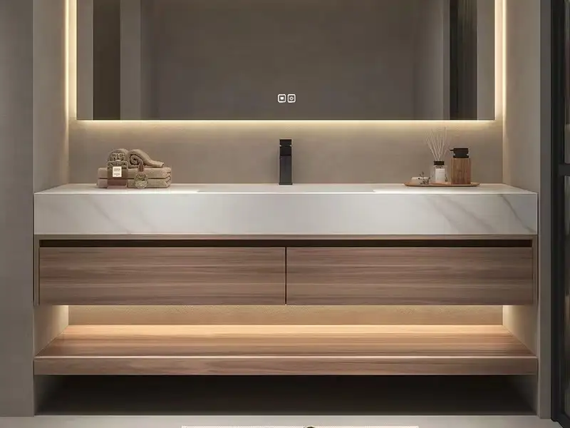GCON Adr-BV-05 Hotelowa toaletka ścienna z dwiema szufladami i oświetleniem LED 1