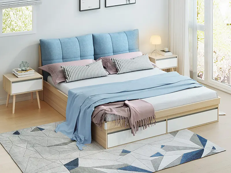 Bed Frame Hotel Style Storage Bed with Detachable Cover - - GCON 2