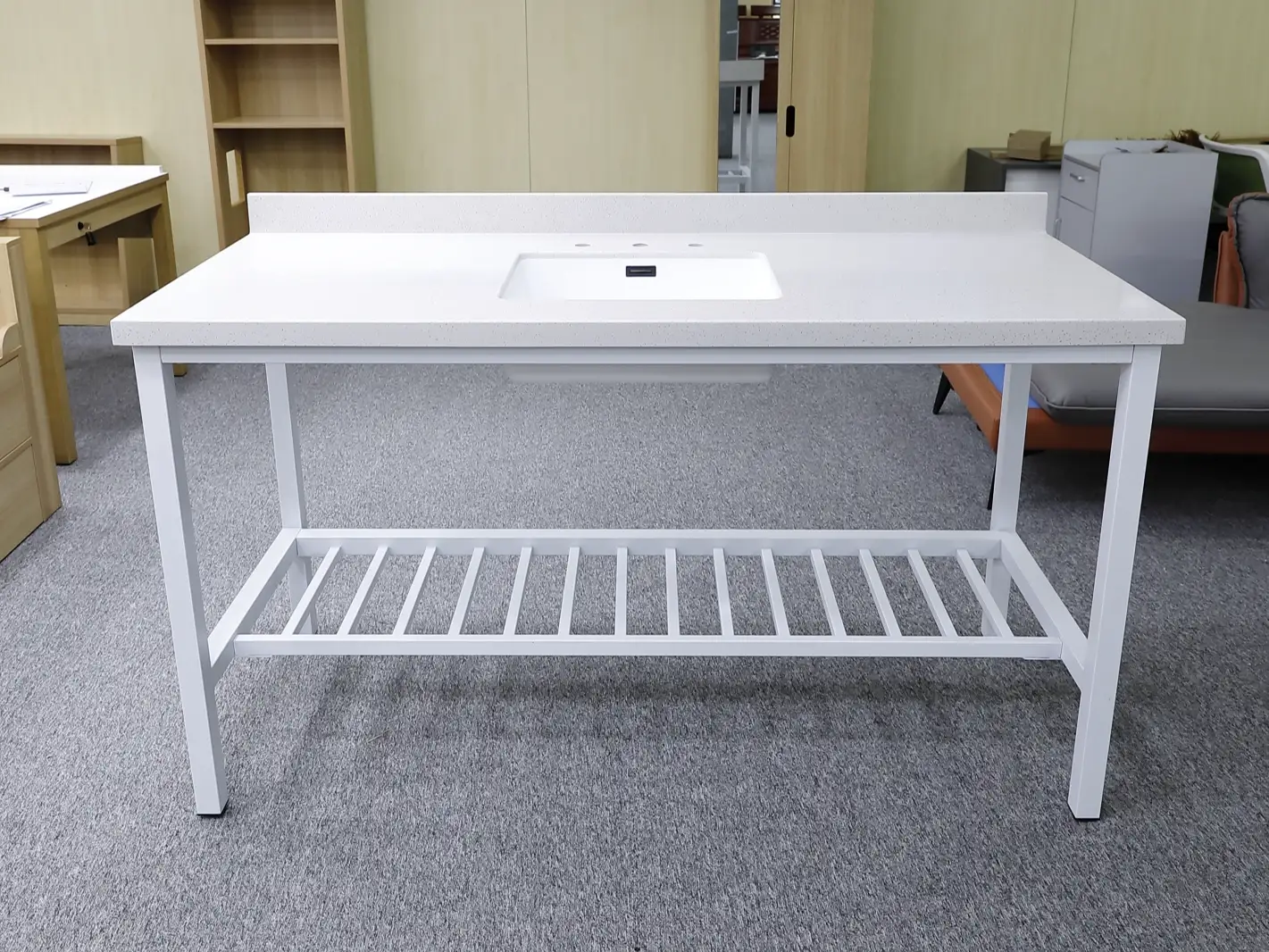 Vanité de salle de bains d'hôtel à cadre en acier robuste GCON GST-112 1