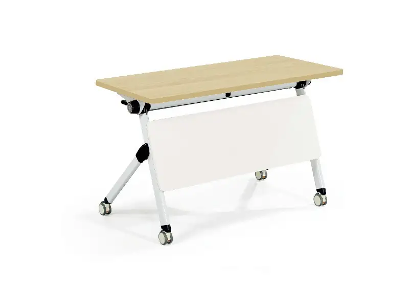 Mesa de entrenamiento con patas triangulares GCON GF-353 con panel de privacidad, tamaño personalizado, escritorio para sala de reuniones de hotel de 1,2-1,8 m 1