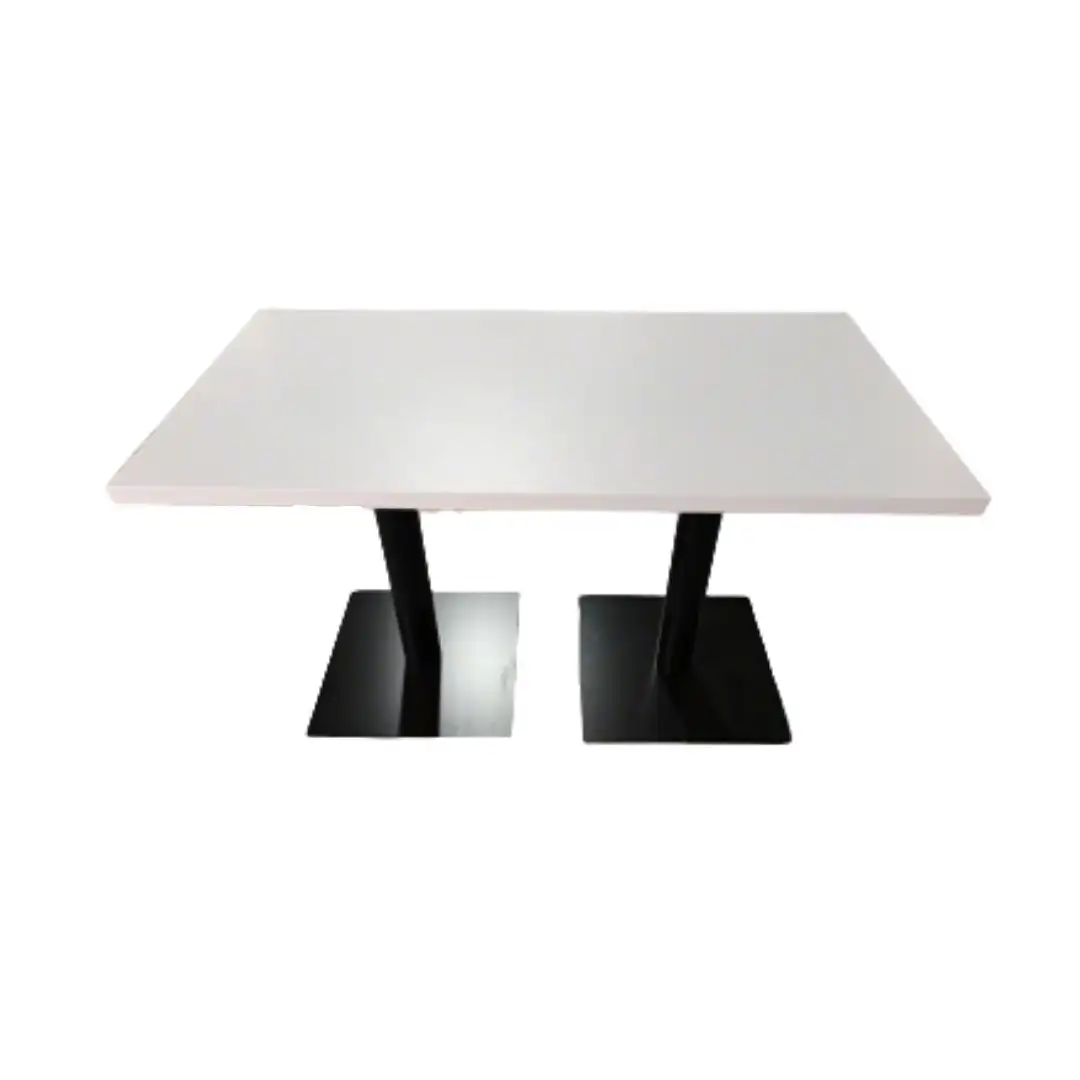 GCON G-02 Moderner minimalistischer Doppelsockel-Couchtisch / Café-Tisch in Weiß 1