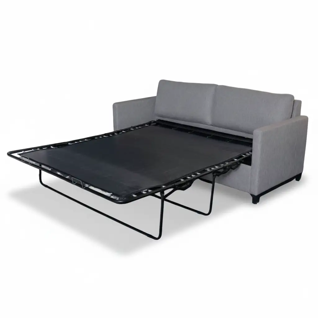 Sofá-cama GCON SB-09 moderno em tecido cinza com cama retrátil / Sofá-cama de 2 lugares 1