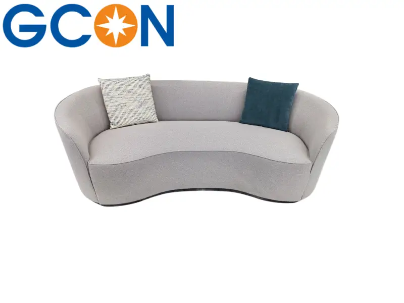 GCON HSL307 Modern Curved Shaped Sofa with Accent Pillows 1