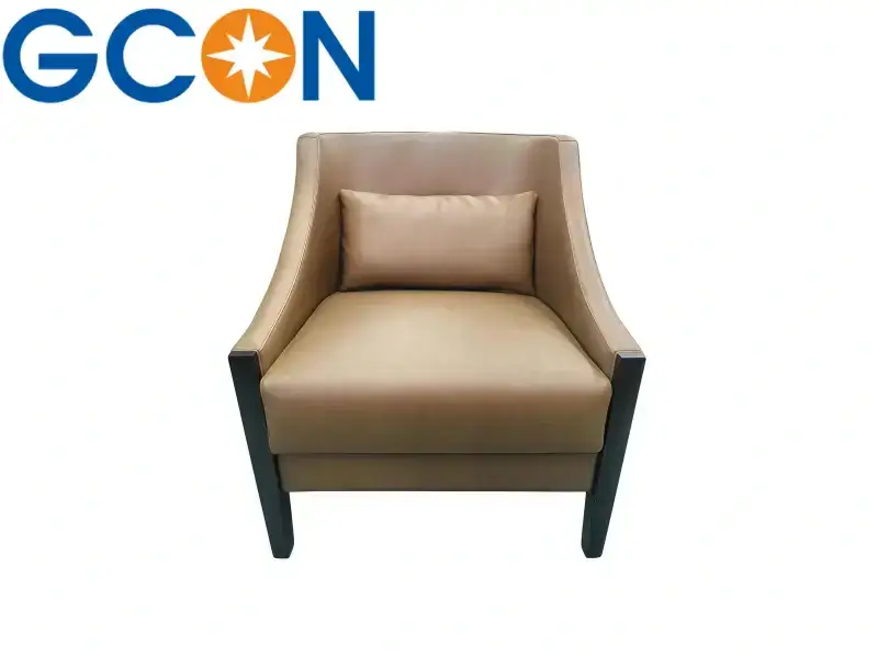 GCON HSL302 Contemporary Leather Accent Chair with Lumbar Support 1